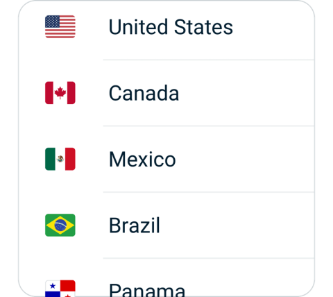 HeidongVPN connect step 2, choose VPN server location